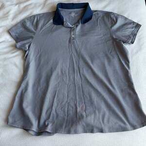 Vineyard Vines Gray Navy Contrast Collar Performance Polo Shirt XL